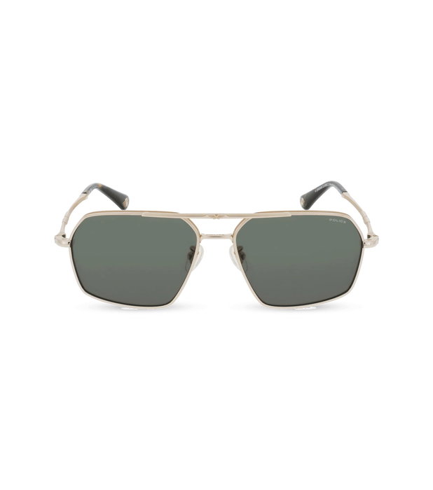 Police SPLL86-580349 Gafas de sol para hombre con cristal verde y detalle dorado Police SPLL86-580349 Gafas de sol para hombre con cristal verde y detalle dorado