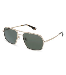 Police SPLL86-580349 Gafas de sol para hombre con cristal verde y detalle dorado