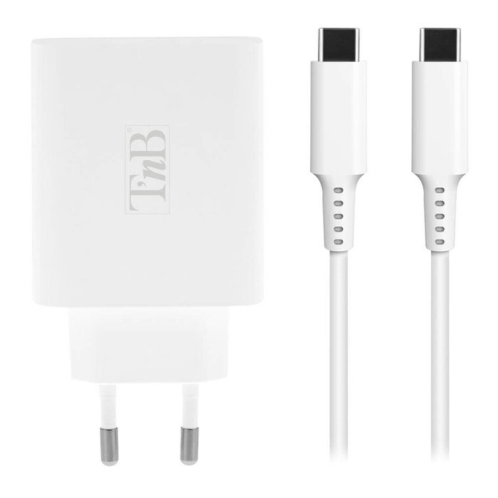 TNB iClick Cargador Compacto USB-C y USB-A 65W - Blanco TNB iClick Cargador Compacto USB-C y USB-A 65W - Blanco