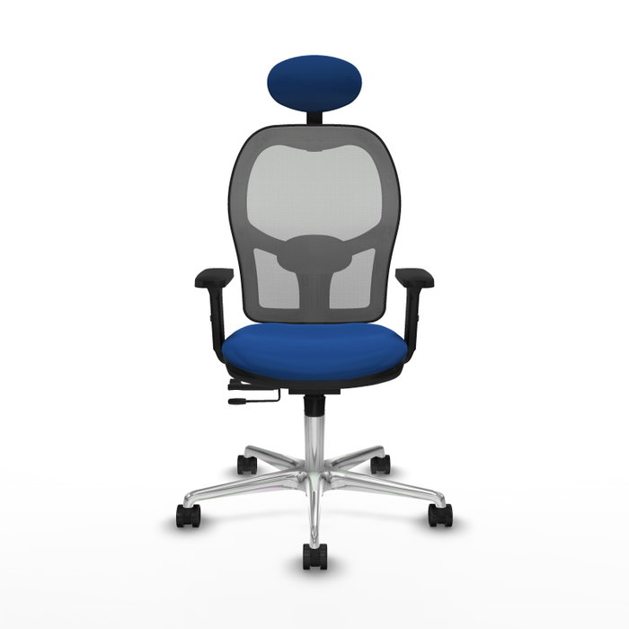 PIQUERAS Y CRESPO Silla de oficina Jorquera con mecanismo Sincro/Traslack, Azul y Gris
