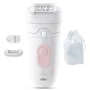 Braun SE5-011 Depiladora Eléctrica con 2 Modos, Resistente al Agua y 40 Minutos de Autonomía en Color Blanco/Rosa