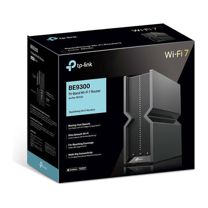 TP-Link Archer BE550 Router Wi-Fi 7 Tribanda Negro
