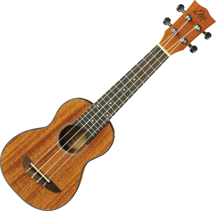 EKO Ukelele Soprano Duo Caoba Acabado Natural Satín Para Principiantes Y Avanzados Con Accesorios