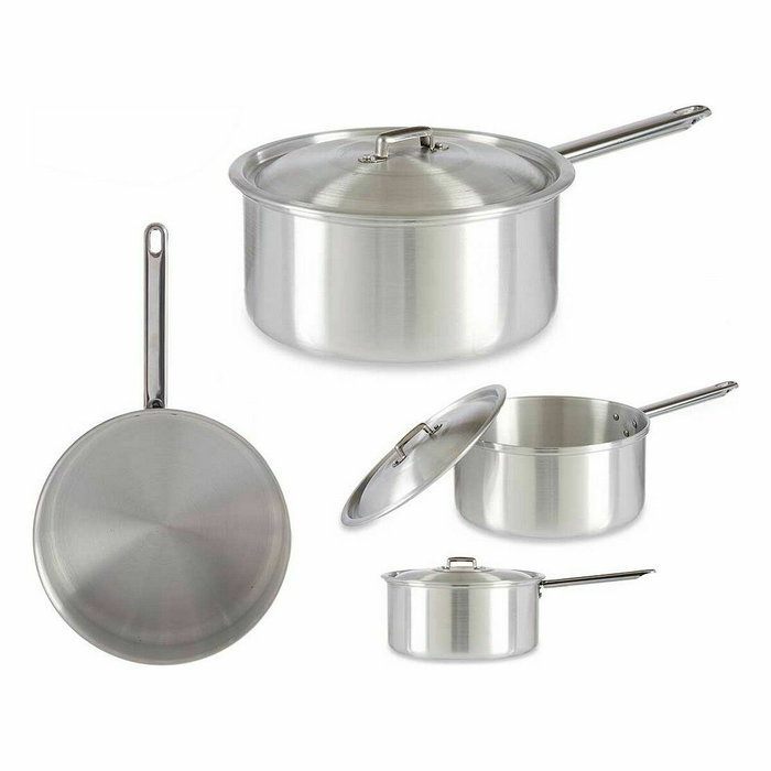 Cazo con Tapa Kinvara Plateado Aluminio Ø 24 cm 5 L 43 x 15,5 x 26 cm 26 x 15,5 x 43 cm (10 Unidades)