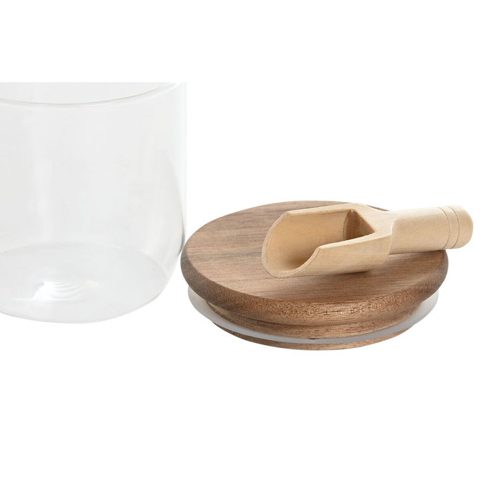 DKD Home Decor Bote de Cristal con Acacia 300ml con Cuchara DKD Home Decor Bote de Cristal con Acacia 300ml con Cuchara