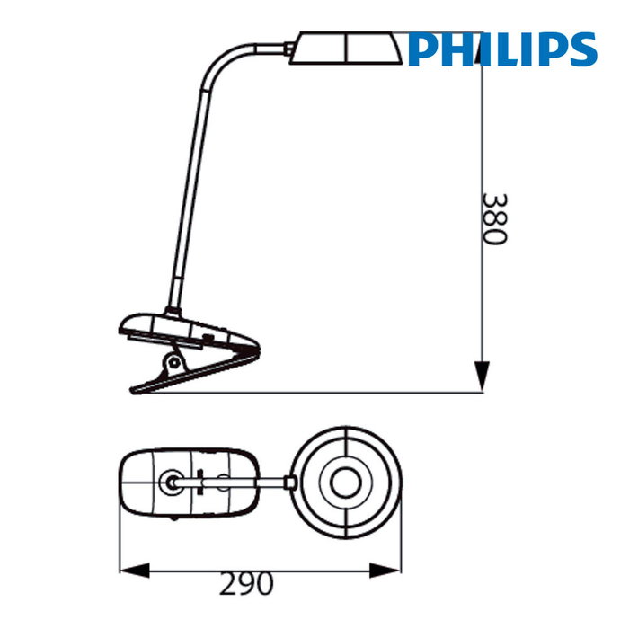 Philips Donutclip DSK201 PT Flexo pinza LED 3W Blanco Philips Donutclip DSK201 PT Flexo pinza LED 3W Blanco