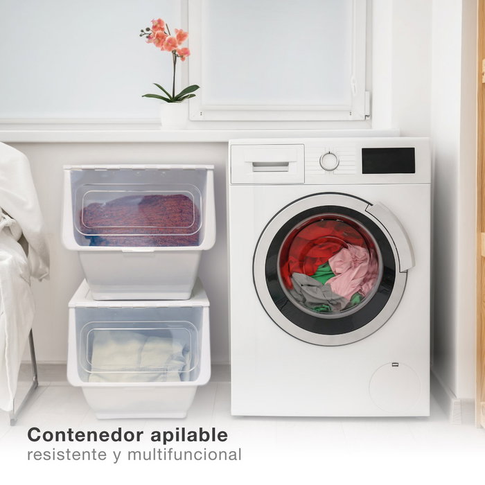 Dovelis Contenedor apilable con ruedas 36L Blanco