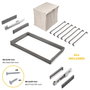 Emuca Kit de pantalonero de 7 varillas, cesto y bastidor regulable Quartz para armarios, guías de cierre suave y extracción total, Módulo 90cm, Acabado Titanio