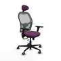 PIQUERAS Y CRESPO Silla de oficina Jorquera con mecanismo Sincro/Traslack, Morado y Gris