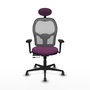 PIQUERAS Y CRESPO Silla de oficina Jorquera con mecanismo Sincro/Traslack, Morado y Gris