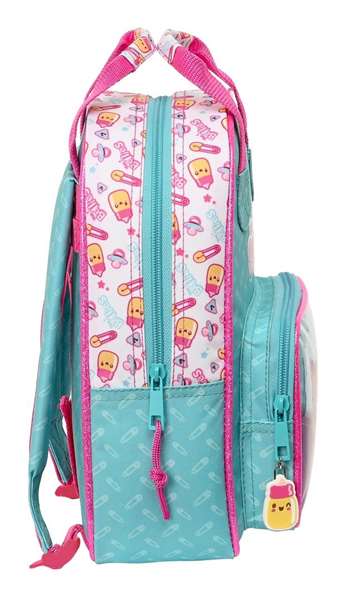 Mochila Escolar The Bellies 20 x 28 x 8 cm Morado Turquesa Blanco