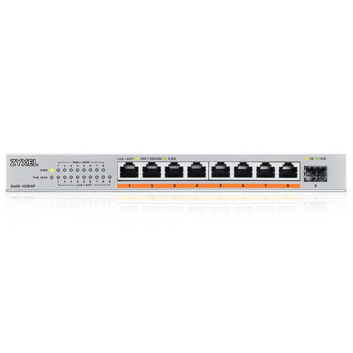 Zyxel XMG-108HP Switch 8 puertos 2.5G PoE++ y 1 puerto SFP+ 10G