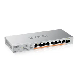 Zyxel XMG-108HP - Switch No Administrado, 8 Puertos 2.5G Multigigabit Ethernet (100/1000/2500), PoE++ (100W), 1 Ranura SFP+, 60 Gbit/s