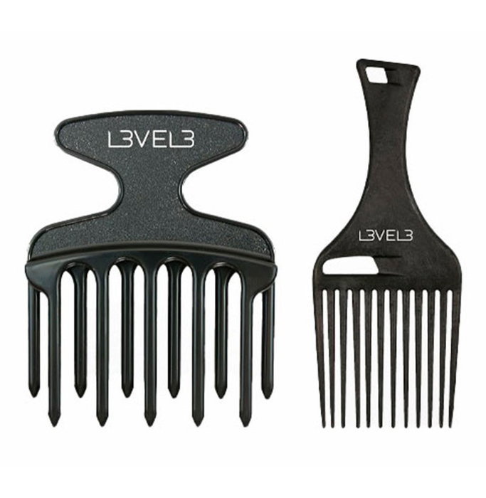 L3Vel3 Set de 2 Peines Negros Afro L3Vel3 Set de 2 Peines Negros Afro