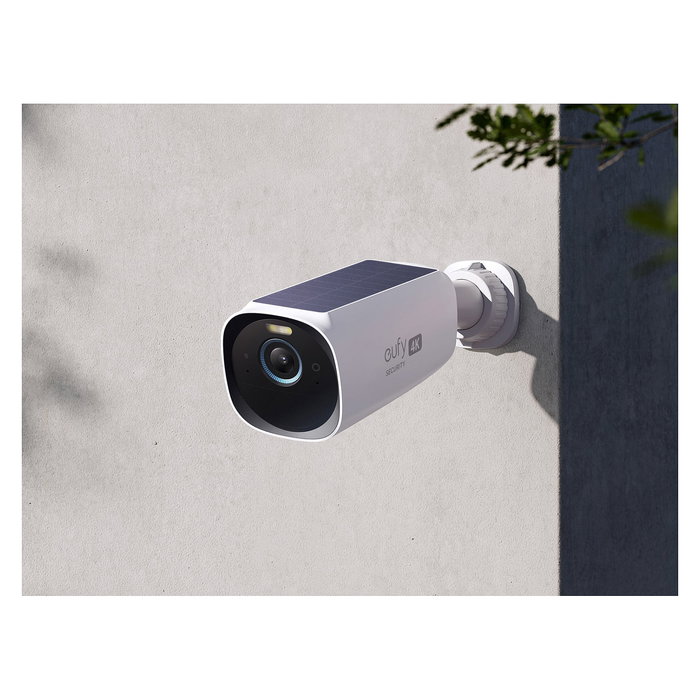 Eufy S330 eufyCam 3 Cámara de Seguridad 4K Exterior con Panel Solar Inalámbrica WiFi, IP67, Visión Nocturna, Detección de Personas/Vehículos
