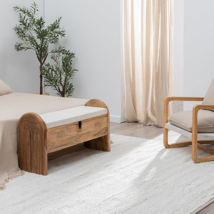 Alfombra Crema Tejido Decoración 160 X 230 cm Alfombra Crema Tejido Decoración 160 X 230 cm