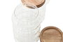 DKD Home Decor Set de 3 Botes de Cristal y Acacia 750ml