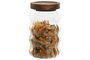 DKD Home Decor Set de 3 Botes de Cristal y Acacia 750ml