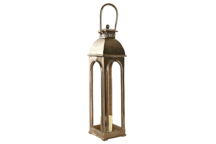 DKD Home Decor Farola Vintage Dorada de Aluminio y Cristal, 17 x 17 x 78 cm