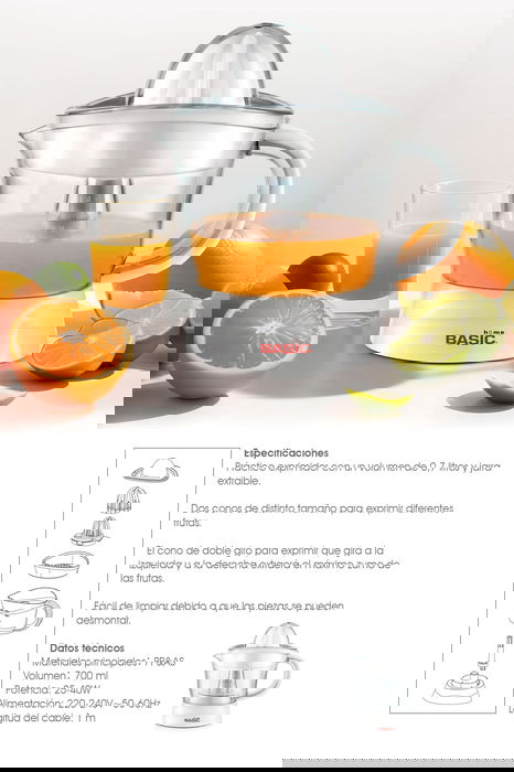 Inde Exprimidor Basic Home, 700 ml, 25W - 40W (6 Unidades)