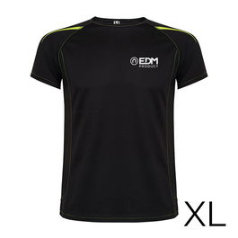 Roly Edm Camiseta Deportiva Negra Transpirable Talla XL
