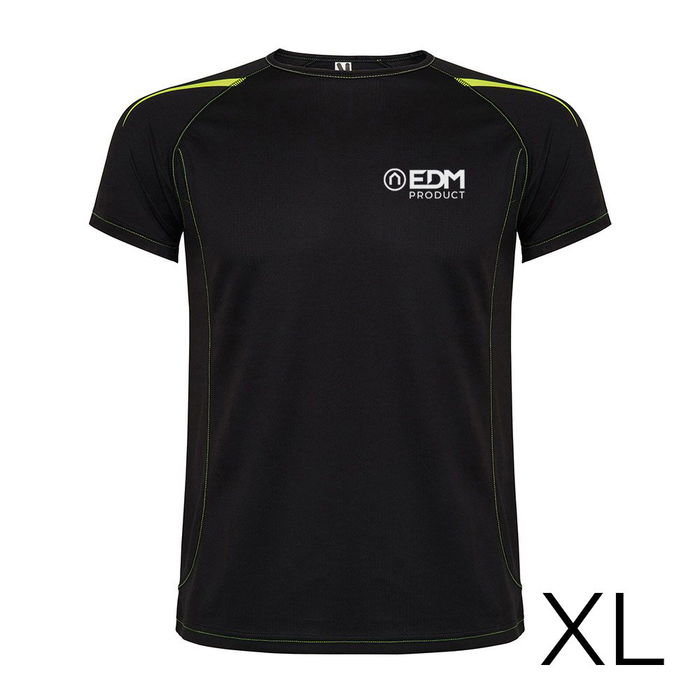 Roly Edm Camiseta Deportiva Negra Transpirable Talla XL