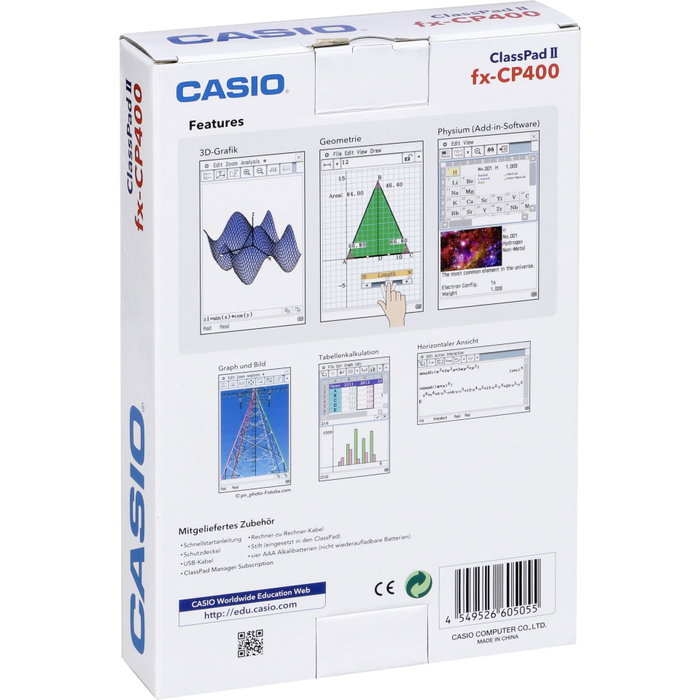 CASIO FX-CP-400 Calculadora Gráfica con Pantalla Táctil de 4,8 Pulgadas