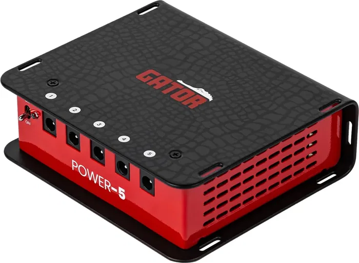 GATOR Fuente de Alimentación para Pedalboard con 5 Salidas Aisladas - Alimentador Estable para Efectos de Guitarra