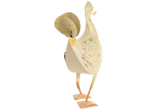 DKD Home Decor Figura de Metal Pato Blanco y Amarillo DKD Home Decor Figura de Metal Pato Blanco y Amarillo