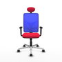 PIQUERAS Y CRESPO Silla de oficina Motilla con Mecanismo Sincro, Rojo y Azul