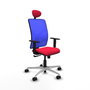 PIQUERAS Y CRESPO Silla de oficina Motilla con Mecanismo Sincro, Rojo y Azul
