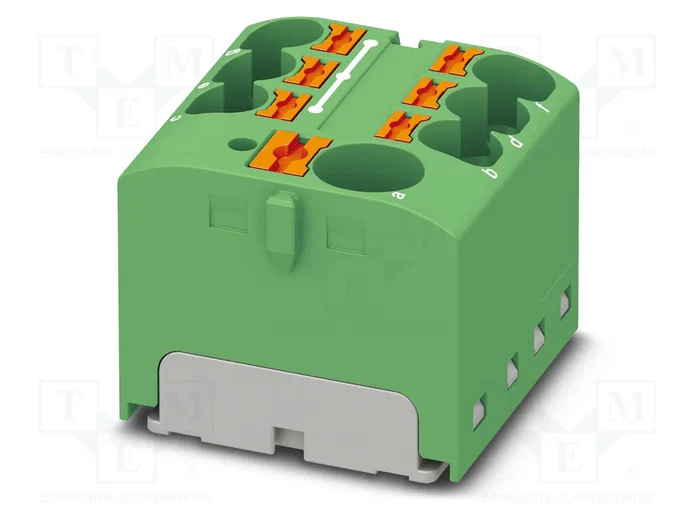 PHOENIX CONTACT PTFIX 10/6X4 GN Conector de carril 32A 450V PHOENIX CONTACT PTFIX 10/6X4 GN Conector de carril 32A 450V
