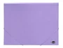 Liderpapel Carpeta Tres Solapas Polipropileno DIN A4 Color Lavanda Opaco Cierre Gomas Lomos Flexibles Capacidad 100 Hojas 400 Micras