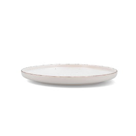 Quid Set de 12 Platos Llanos Cerámicos Duna Beige 26,5x2,8 cm