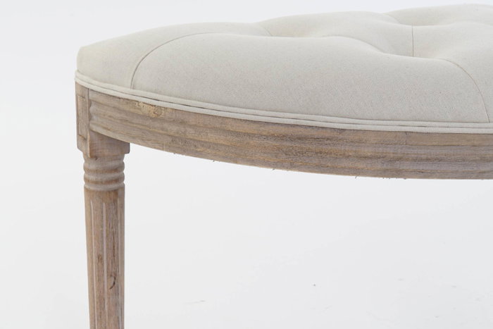 DKD Home Decor Descalzadora de Poliéster y Rubberwood Beige/Natural