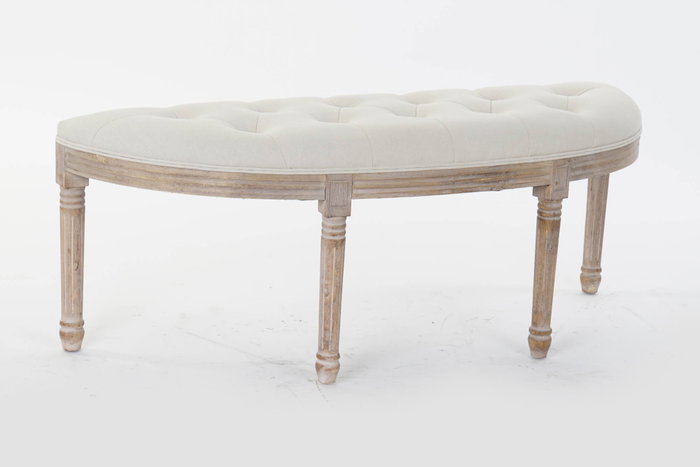 DKD Home Decor Descalzadora de Poliéster y Rubberwood Beige/Natural