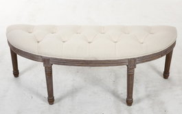 DKD Home Decor Descalzadora de Poliéster y Rubberwood Beige/Natural