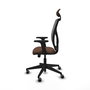 PIQUERAS Y CRESPO Silla de oficina Motilla con mecanismo Sincro/Traslack, Marrón oscuro y Gris