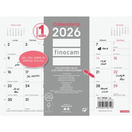 Finocam Calendario Bloc Con Imán S-210x150 mm Mv Chic Blanco 2026