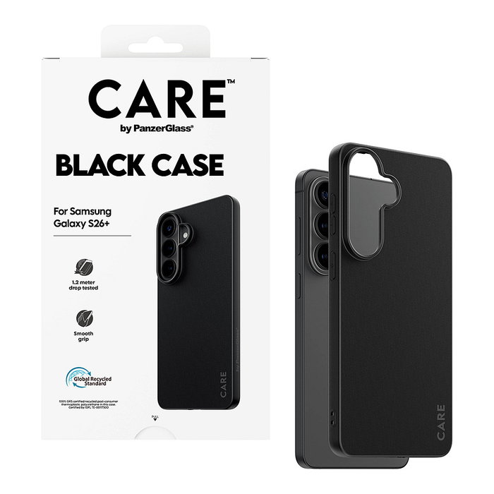 PanzerGlass CARE TPU Case Black - Funda de Protección Resistente a Golpes y Rayones para Samsung Galaxy S26+, Negro