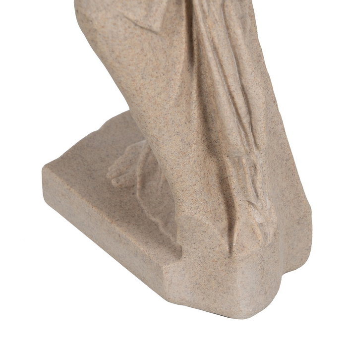 Figura Desnudo Crema Resina Decoración 16 X 14,50 X 48 cm