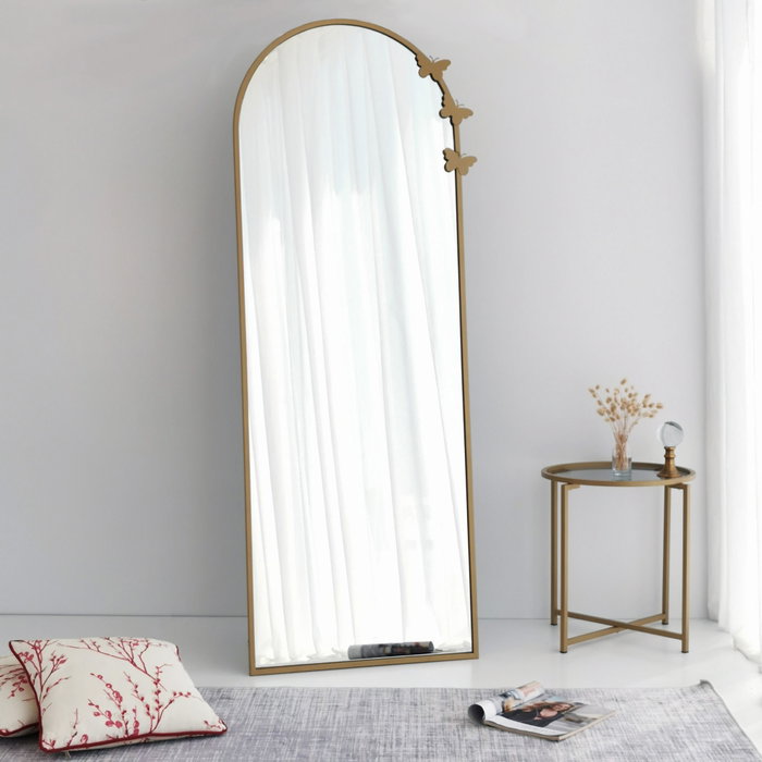 Hanah Home A904 Espejo cheval de metal dorado mate, 65 x 180 cm