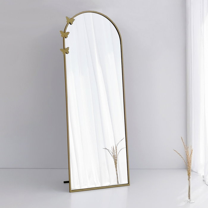 Hanah Home A904 Espejo cheval de metal dorado mate, 65 x 180 cm