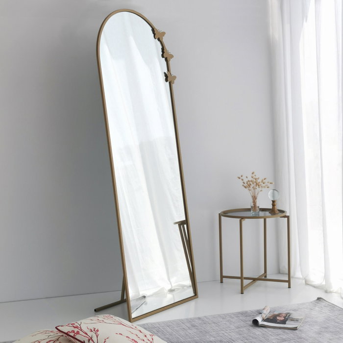 Hanah Home A904 Espejo cheval de metal dorado mate, 65 x 180 cm