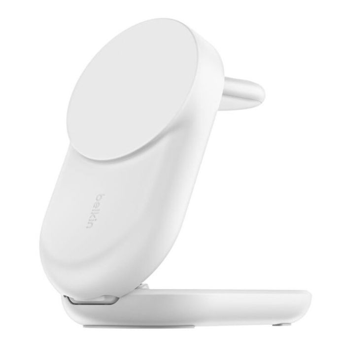 Belkin UltraCharge - Base de carga magnética plegable Qi2 25W, carga inalámbrica rápida para iPhone, Samsung, reloj inteligente y auriculares, color blanco Belkin UltraCharge - Base de carga magnética plegable Qi2 25W, carga inalámbrica rápida para iPhone, Samsung, reloj inteligente y auriculares, color blanco