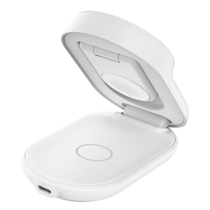 Belkin UltraCharge - Base de carga magnética plegable Qi2 25W, carga inalámbrica rápida para iPhone, Samsung, reloj inteligente y auriculares, color blanco Belkin UltraCharge - Base de carga magnética plegable Qi2 25W, carga inalámbrica rápida para iPhone, Samsung, reloj inteligente y auriculares, color blanco