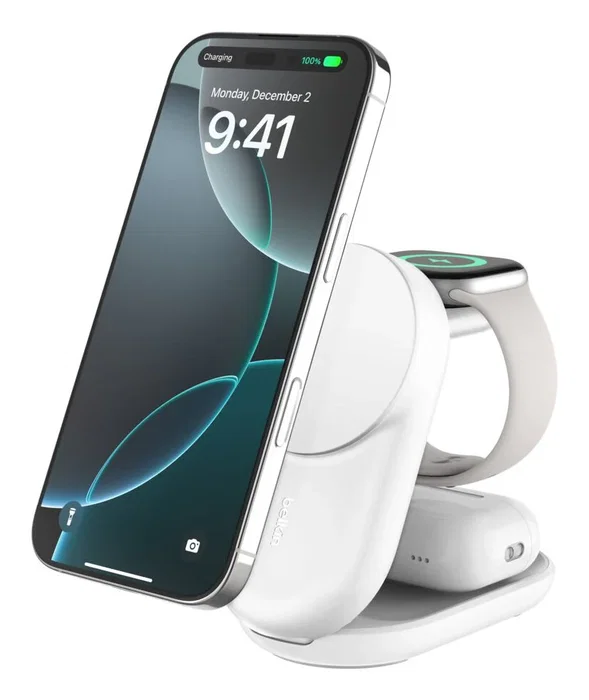 Cargador portátil belkin ultracharge 25w qi2 magn. 3 en 1.