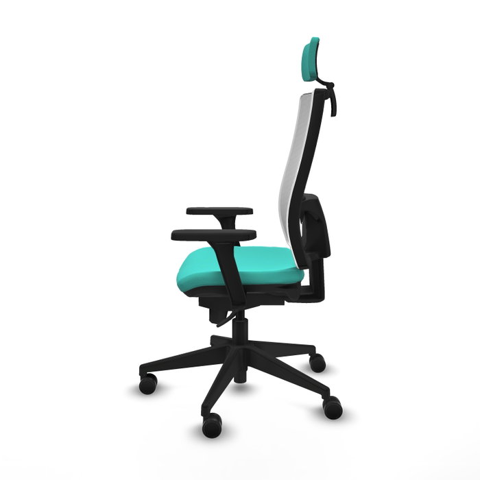 PIQUERAS Y CRESPO Silla de oficina Horna con mecanismo Sincro, Turquesa y Blanco PIQUERAS Y CRESPO Silla de oficina Horna con mecanismo Sincro, Turquesa y Blanco