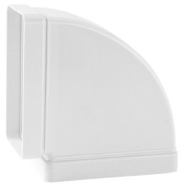 Codo rectangular horizontal de 90º en PVC blanco para salida de humos