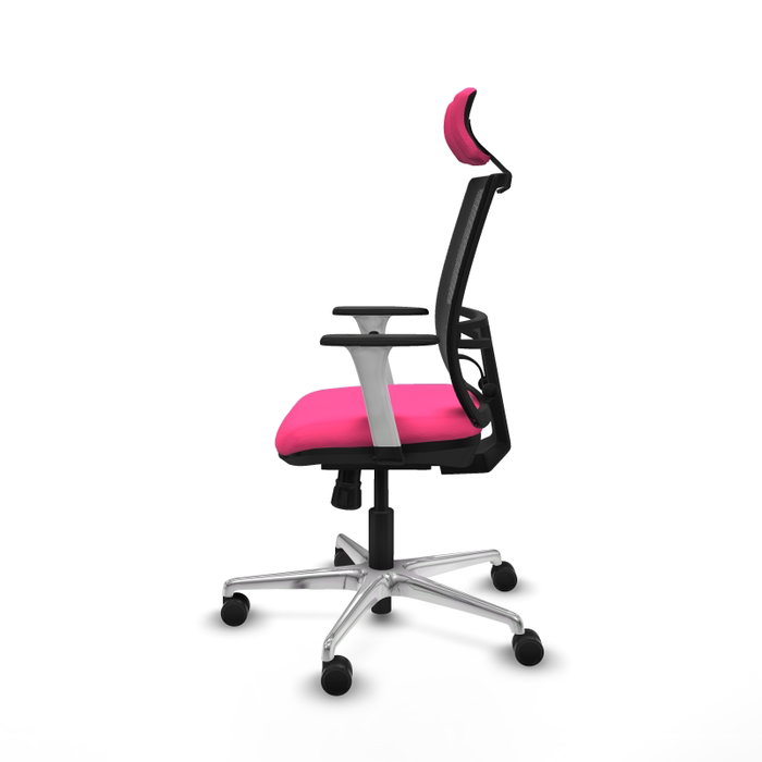 PIQUERAS Y CRESPO Silla de oficina Yunquera Rosa y Negro con mecanismo Sincro